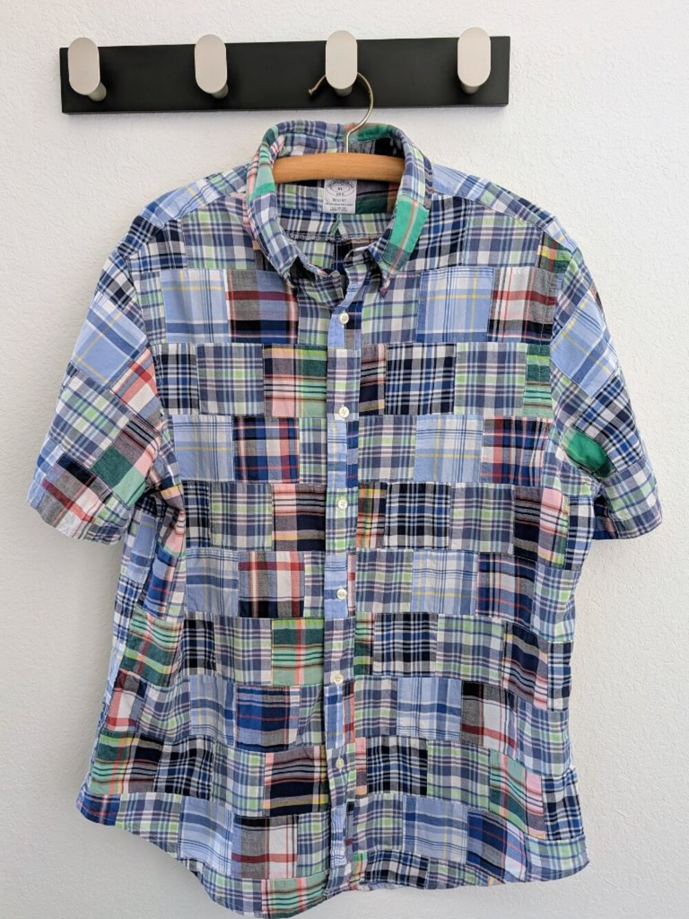 Brooks Brothers Regent XL Patchwork Plaid Short Sleeve Button Up